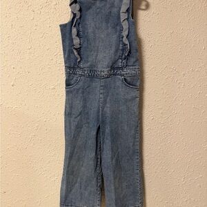 Janie and Jack Blue Denim Jumpsuit Girls 8